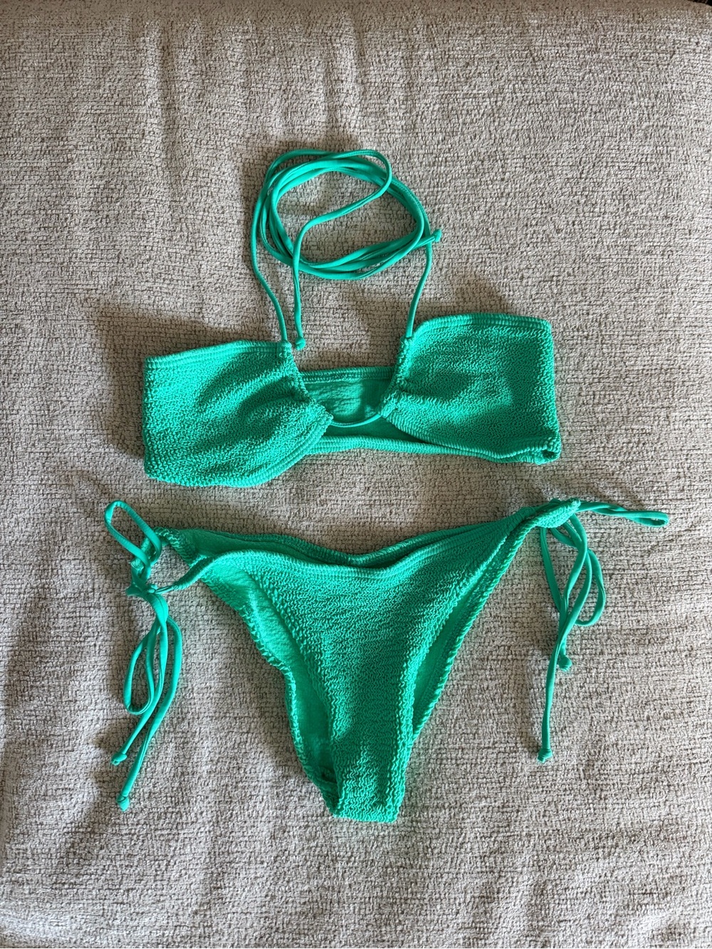 Bright green bikini set
